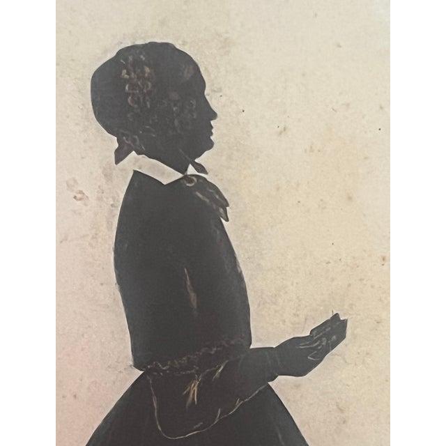 19th Century Silhouette Silkscreened & Gold Gilded in Original Frame For Sale - Image 13 of 18