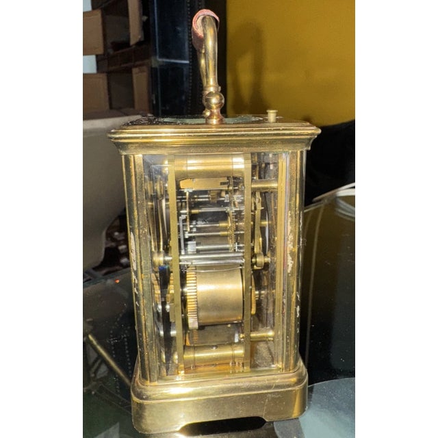 19th Century French Repeater Carriage Clock With Leather Handle For Sale In Los Angeles - Image 6 of 9