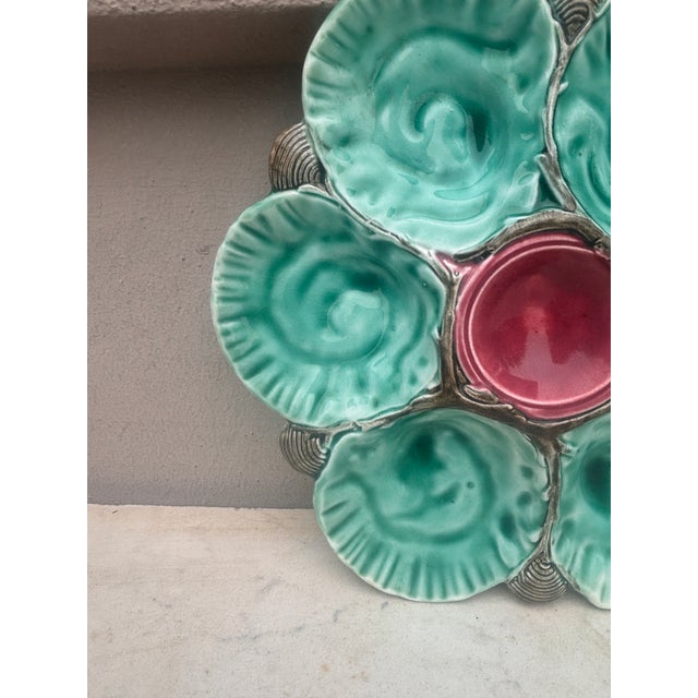 French French Majolica Oyster Plate Choisy-Le-Roi, Circa 1880 For Sale - Image 3 of 4