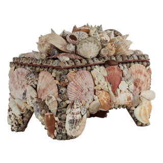 Vintage Seashell Encrusted Box Inbox For Sale