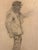 Pforr Heinrich, Just Fürstenheiner Standing Man with Hat Profile Sketch, 1890s, Pencil For Sale - Image 6 of 9