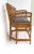 Wicker Bamboo Armchair With Blue Upholstered Seat in the Chinoiserie Style For Sale In New York - Image 6 of 13