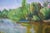Plein air (painted on location) oil sketch below the petersham hotel by the river. Early autumn. Artist name: jackson...