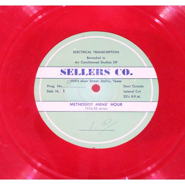 Red Vintage Record Album Converted to Advertising Sign Old Records for Sale For Sale - Image 8 of 8