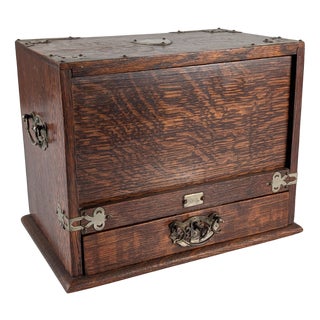 Victorian Dark Oak Table Desk with Automatic Blind, England, 19th Century For Sale