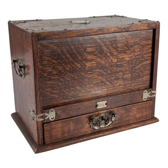 Victorian Dark Oak Table Desk with Automatic Blind, England, 19th Century For Sale