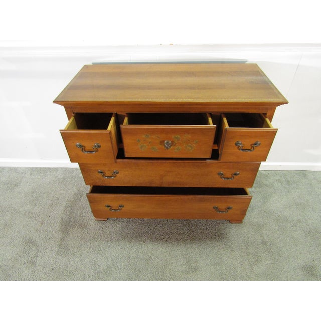 Hitchcock Solid Maple Paint Decorated Chest of Drawers For Sale - Image 6 of 9