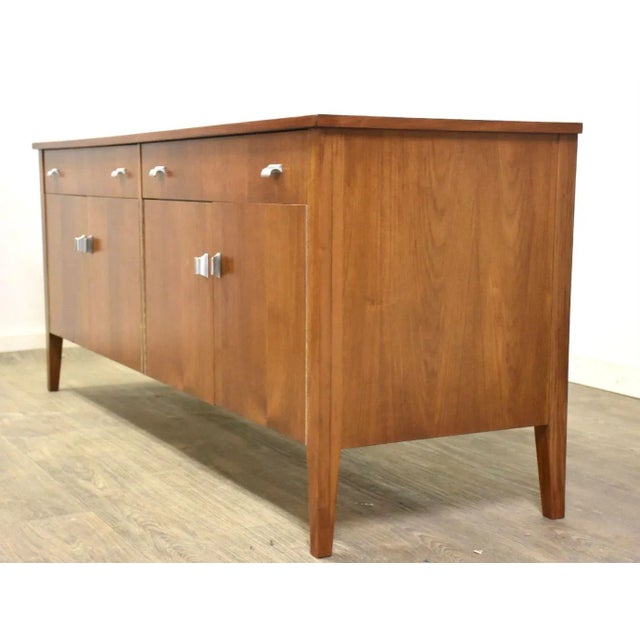 Walnut Mid Century Credenza For Sale - Image 4 of 10