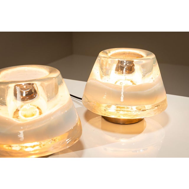 Blue Blue and Clear Murano Glass Table Lamps from Leucos, Italy, 1970s, Set of 2 For Sale - Image 8 of 16