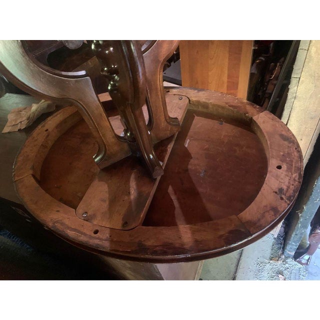 Antique Victorian Eastlake Style Walnut Oval Parlor Center Table For Sale - Image 4 of 8