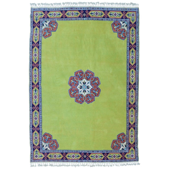 Pistachio Late 20th Century Vintage Moroccan Rug - 7'5'' X 5'9'' For Sale - Image 8 of 8