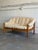 Wood Teak Beige Loveseat Settee Sofa Lounge Upholstered Furniture in Style of Domino Mobler Denmark 1960s For Sale - Image 7 of 10