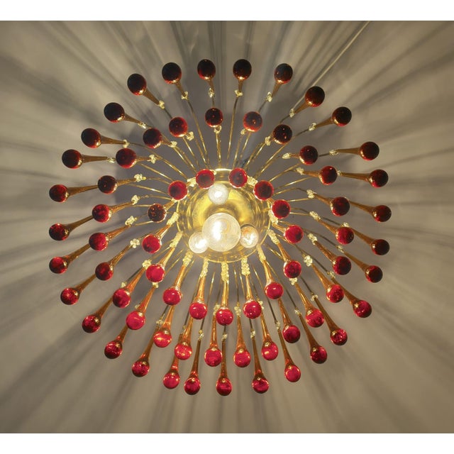 Murano Glass Teardrop Chandelier attributed to Paolo Venini, 1960s For Sale - Image 8 of 18