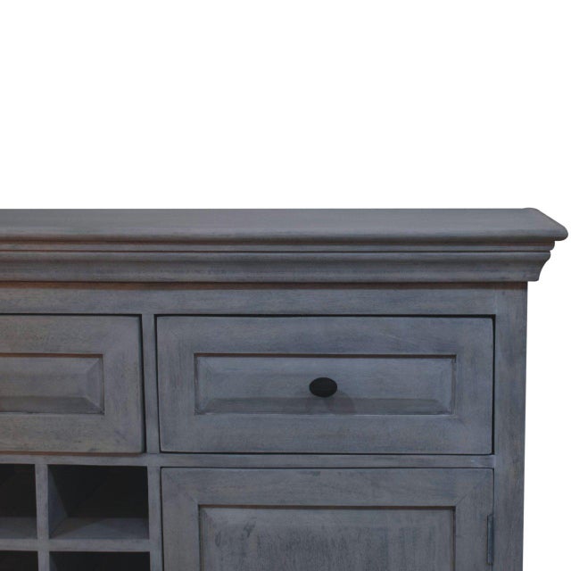 Distressed Wood Wine Storage Cabinet For Sale - Image 4 of 8