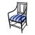 1950s Antique Faux Bamboo Armchairs in Black Lacquer and Striped Velvet Upholstery - Set of 2 For Sale - Image 10 of 13
