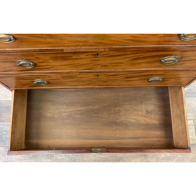 Antique Early 1800 Georgian English Secretaire Cabinet, Walnut For Sale - Image 10 of 16