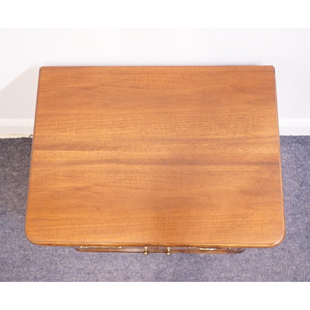 Late 20th Century Thomasville Furniture Agenda Collection Solid Walnut MCM Mid Century Modern 25" Cabinet Nightstand 23411-820 For Sale - Image 5 of 14