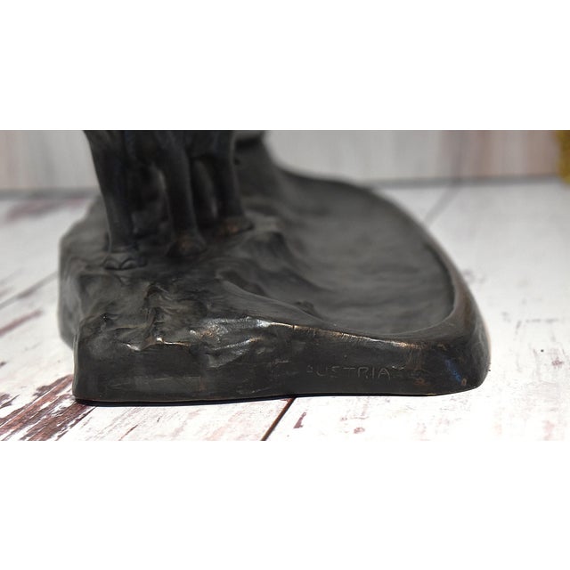 Victorian Bronze Elephant Desk Pen Holder With Inkwell Signed Austria For Sale - Image 12 of 18