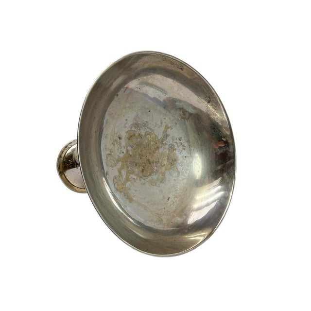 Large Neo-Classical Silverplated Brass Footed Bowl with Grape Decoration, 1940s For Sale - Image 9 of 12