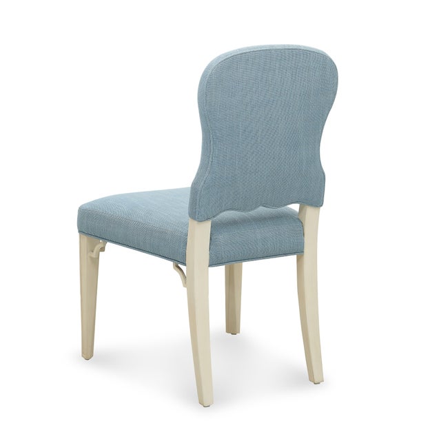 Transitional Bunny Williams Home Sienna Dining Chair Alpine White with Aegean Upholstery For Sale - Image 3 of 7