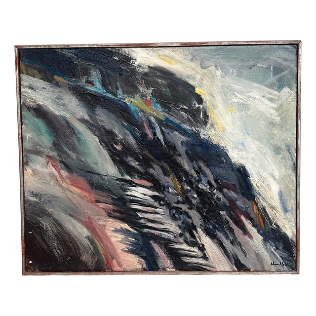 Chennet Juhlin, Abstract Landscape, 1950s, Oil on Canvas, Framed For Sale