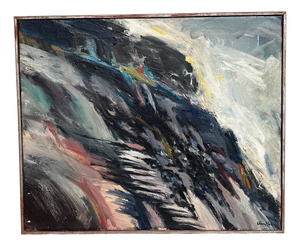 Chennet Juhlin, Abstract Landscape, 1950s, Oil on Canvas, Framed