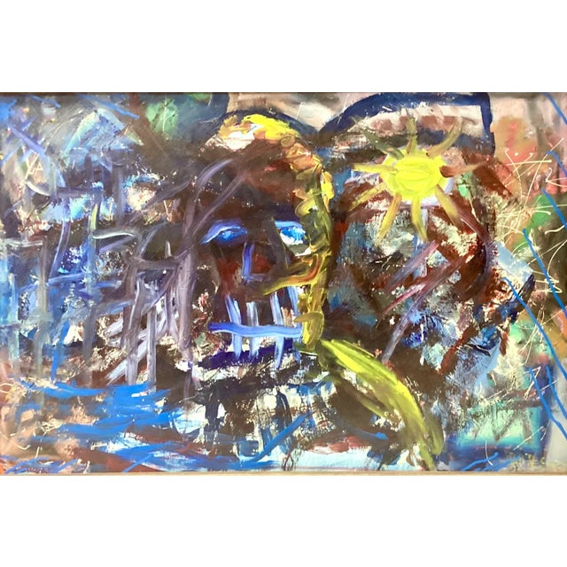Textile 20th Century Oil on Canvas Abstract Painting For Sale - Image 7 of 10