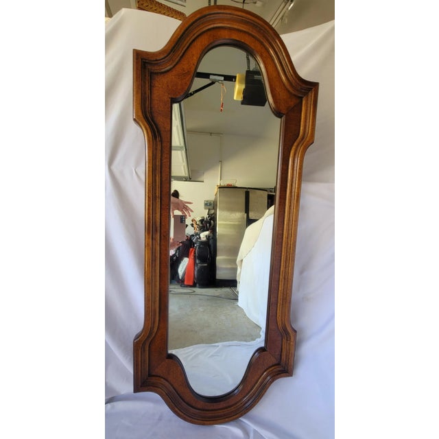 1980s Large Regency Style Bassett Solid Cherry Wall Mirror For Sale In Atlanta - Image 6 of 7