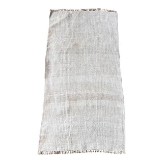 Vintage Organic Cotton Hemp Handmade Neutral Color Doormat For Sale