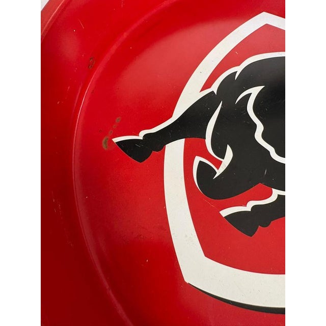 French Advertising Tray in Red and Black Metal, France, 1960s For Sale - Image 11 of 12