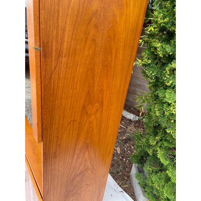 Wood Danish Modern Teak & Smoked Glass Cabinet For Sale - Image 7 of 10