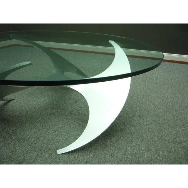 Silver Space Age Propeller Coffee Table by Knut Hesterberg for Ronald Schmitt, 1960s For Sale - Image 8 of 9