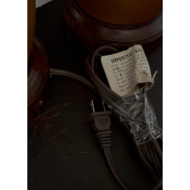 Mid-Century Modern 1960s Mid-Century Sculptural Walnut-Tone Table Lamps, Pair For Sale - Image 3 of 3