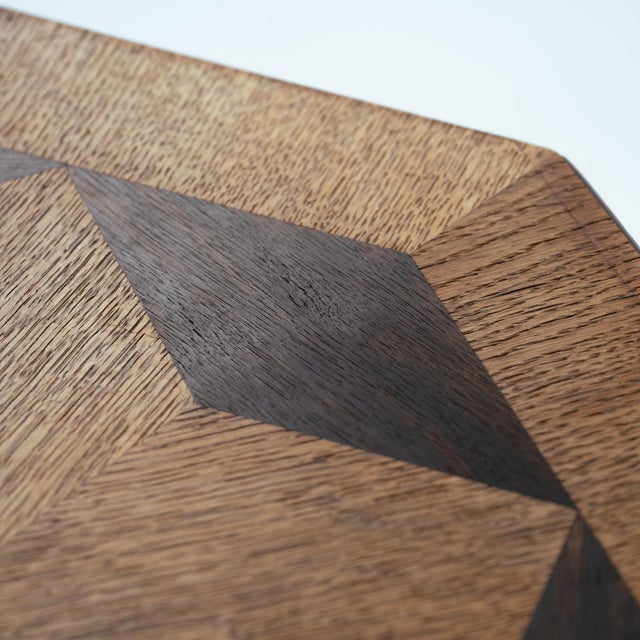 Dutch Art Deco Octagonal Side Table in Oak, 1920s For Sale - Image 13 of 18