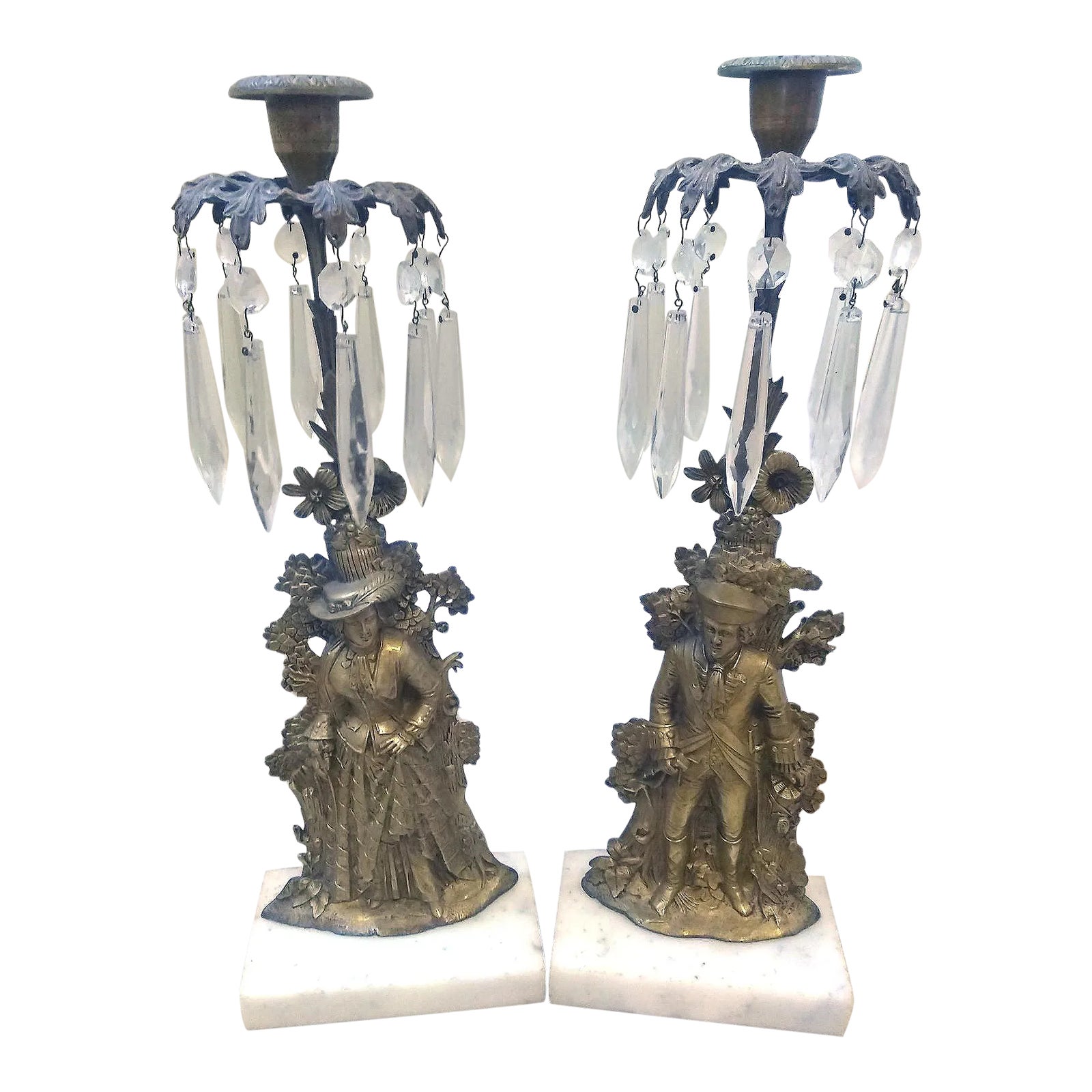 Antique Mid 19th Century Rococo Revival GiltBrass Girandole