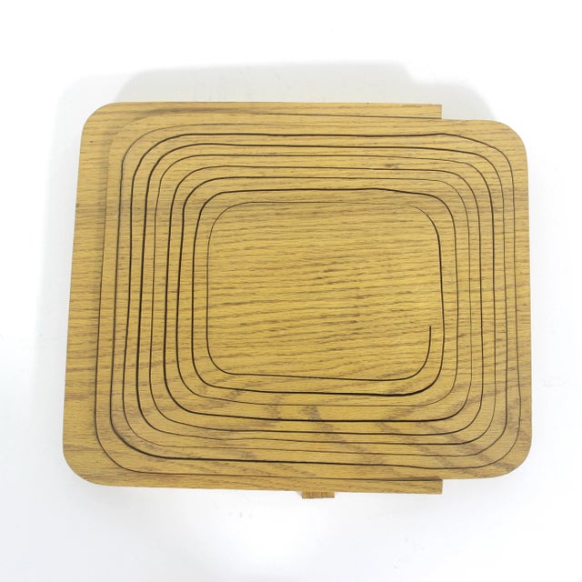 Mid 20th Century Vintage Wood Collapsible Basket Bowl For Sale - Image 5 of 9