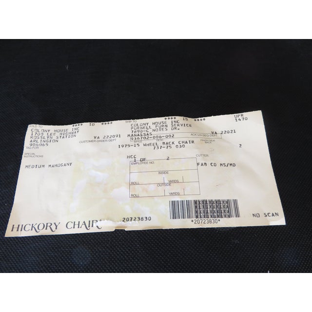 Vintage Hickory Chair Co Mahogany Spider Back Captain's Side Chair Pair For Sale - Image 15 of 16