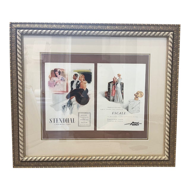 Mid 20th Century Stendahl French Perfume Advertisement - Framed For Sale