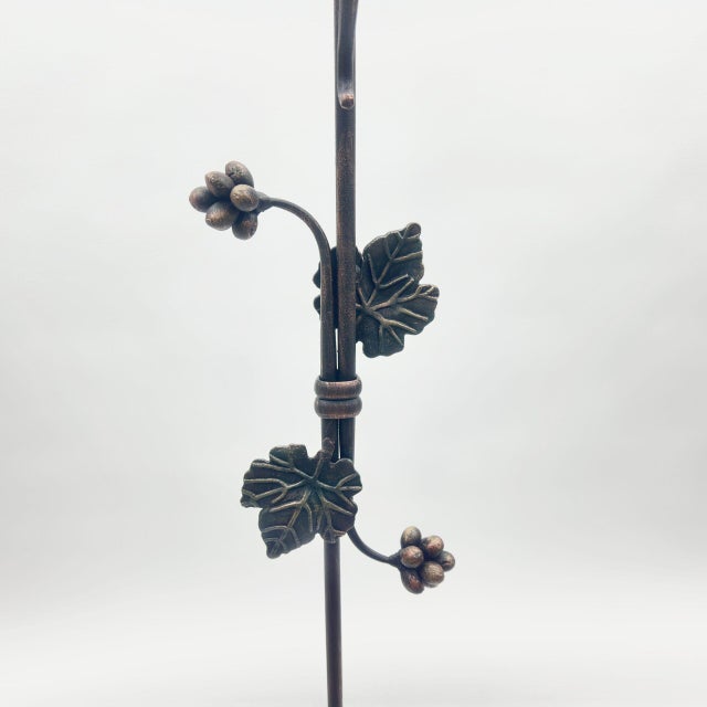 Hand Forged Iron Floor Candelabra 48.5″ (123cm) Antique Copper Patina 3-Arm Balanced Scroll Candle Holder Rustic Decor For Sale - Image 6 of 8
