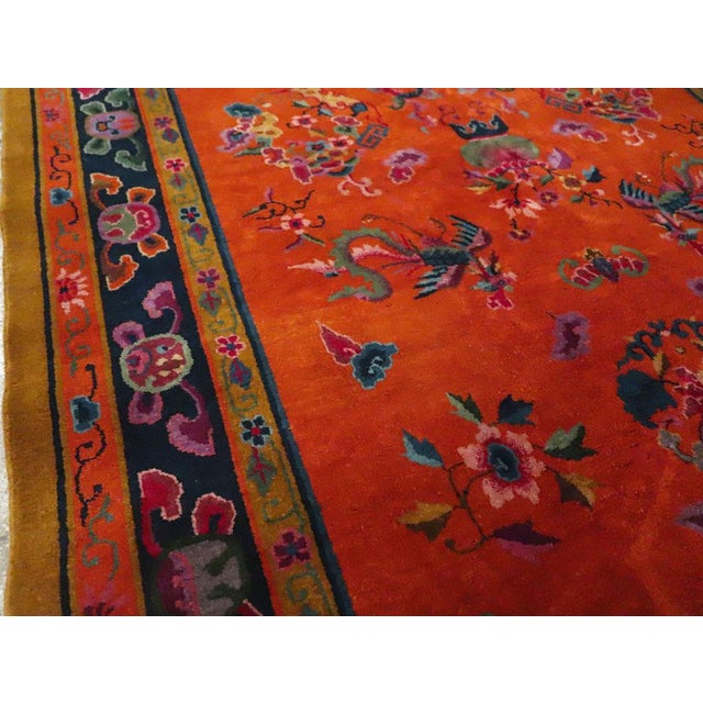 Galerie Shabab Collection Mid-20th Century Handmade Chinese Art Deco Accent Carpet For Sale In New York - Image 6 of 10