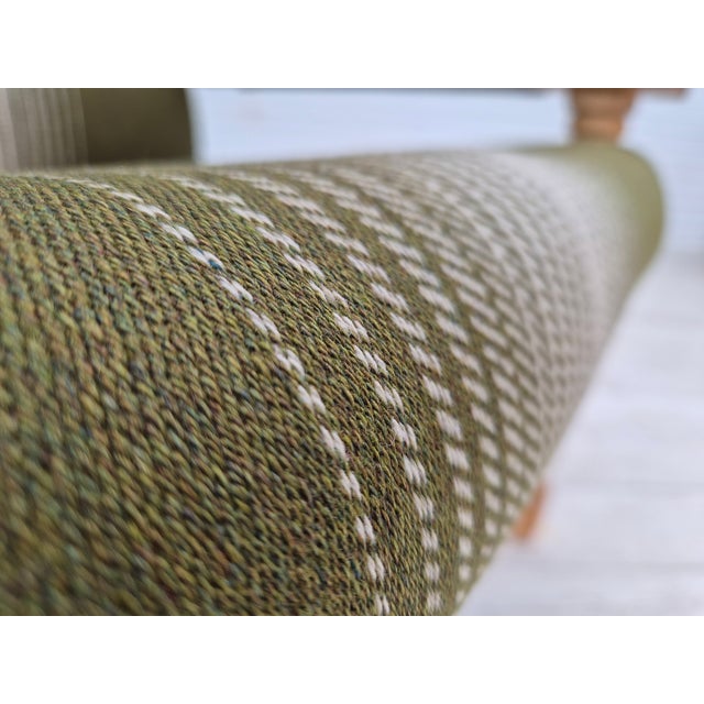 Danish Armchair in Wool & Oak, 1970s For Sale - Image 10 of 18