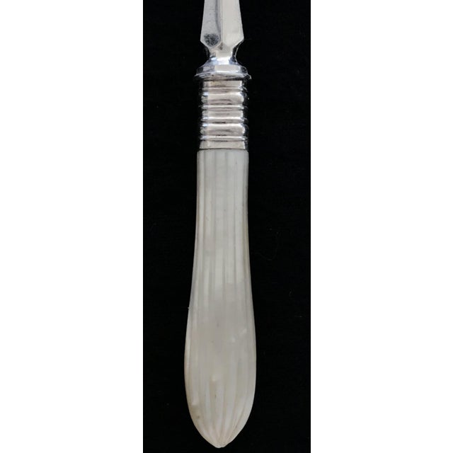 Mid 19th Century British Silver and Mother of Pearl Fork With Reeded Handle For Sale In Portland, ME - Image 6 of 7