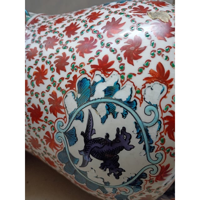 Antique Asian Porcelain Centerpiece Bowl With 5 Sculpted Figurine Handles & Feet For Sale In Tampa - Image 6 of 16