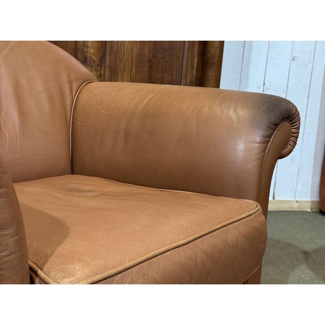 Modern English Leather Club Chair, 1990s For Sale - Image 9 of 17