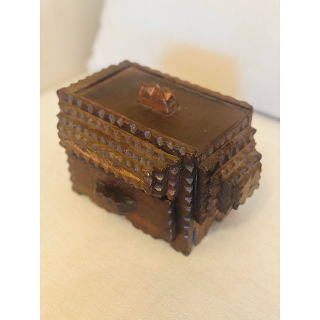 Folk Art Handcrafted Southern Tramp Art Box For Sale - Image 3 of 9