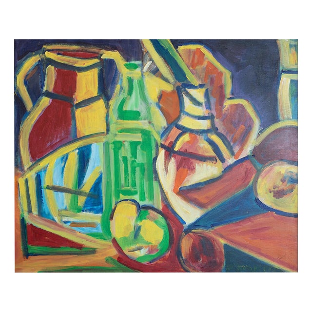 Follower of Karl Schmidt-Rottluff, Still Life with Bottles and Fruit, For Sale