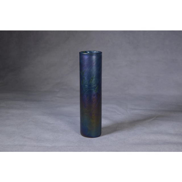 Iridescent Glass Tube Vase in the style of Loetz, 1960s, in Flawless conditions. Designed 1960 to 1969