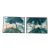 Pair of Vintage Batik Lotus Paintings, Signed, Teal and Coral Wall Art For Sale