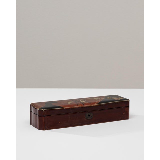 20th Century Asian Wooden Box with Handcrafted Gold Details For Sale In Greensboro - Image 6 of 18