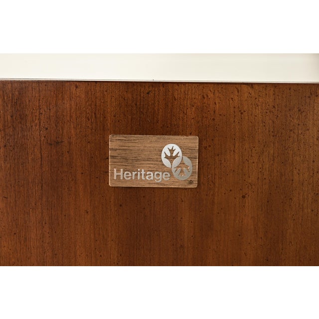 Drexel Heritage French Regency Louis XVI Burled Walnut Flip Top Server or Bar Cabinet, Circa 1960s For Sale - Image 11 of 14